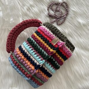 torebka na szydełku kuferek classic patchwork