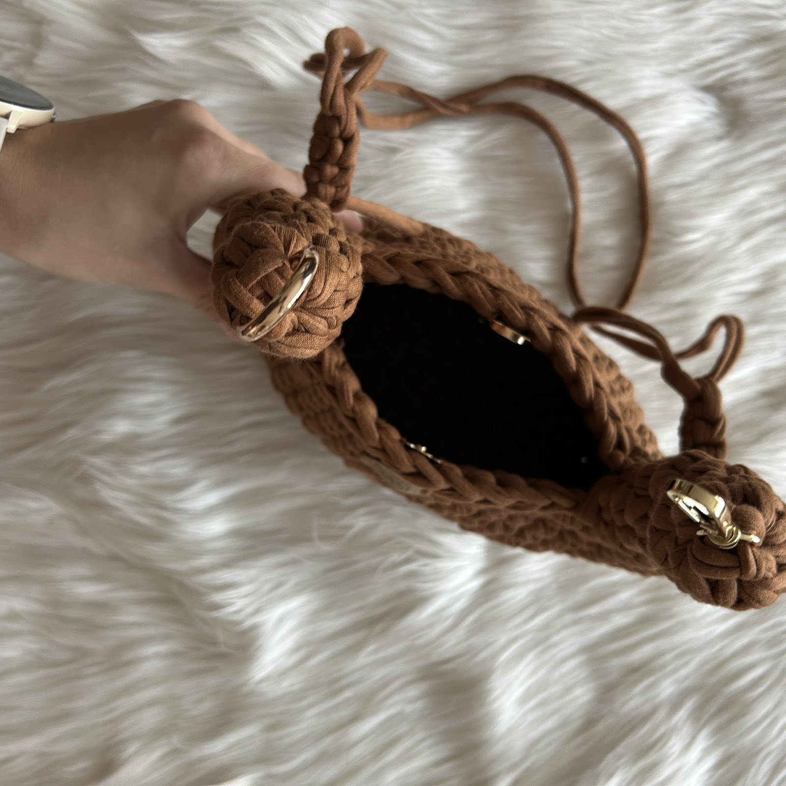 torebka na szydełku handmade mini egg bag