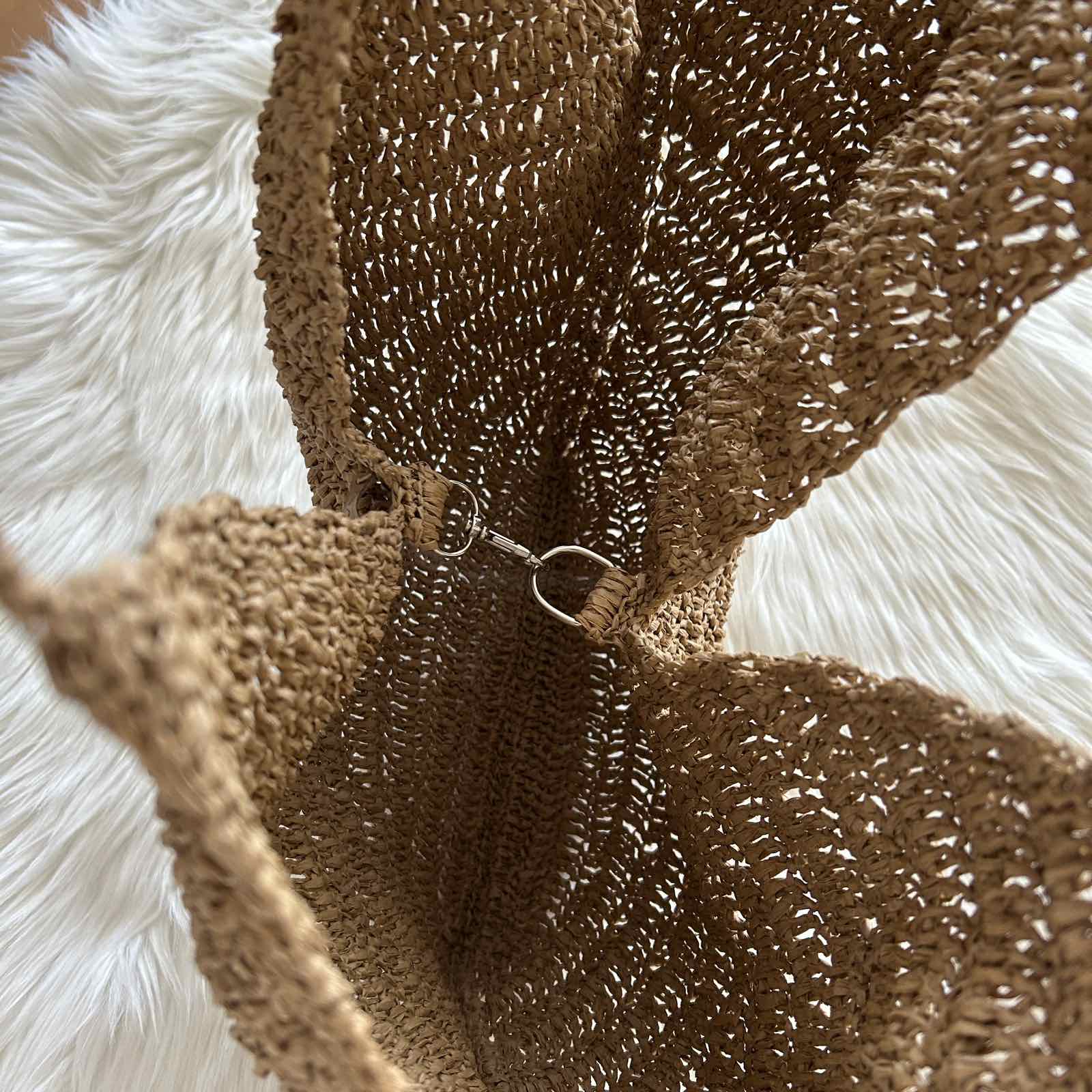 torebka na szydełku handmade rafia summer bag