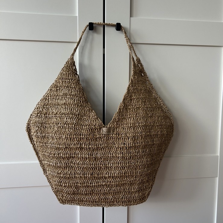 torebka na szydełku handmade rafia summer bag